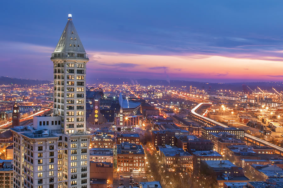 Seattle at dusk