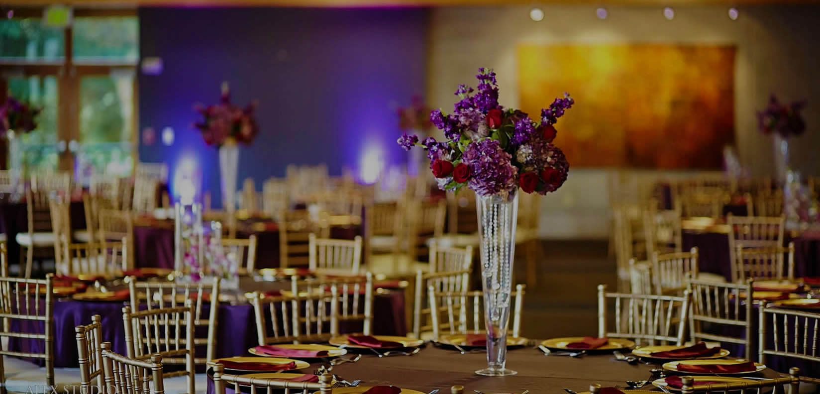 tables with floral arrangements