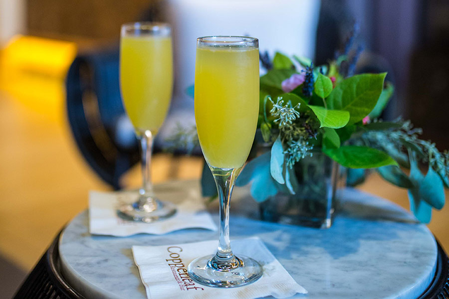 mimosas on table
