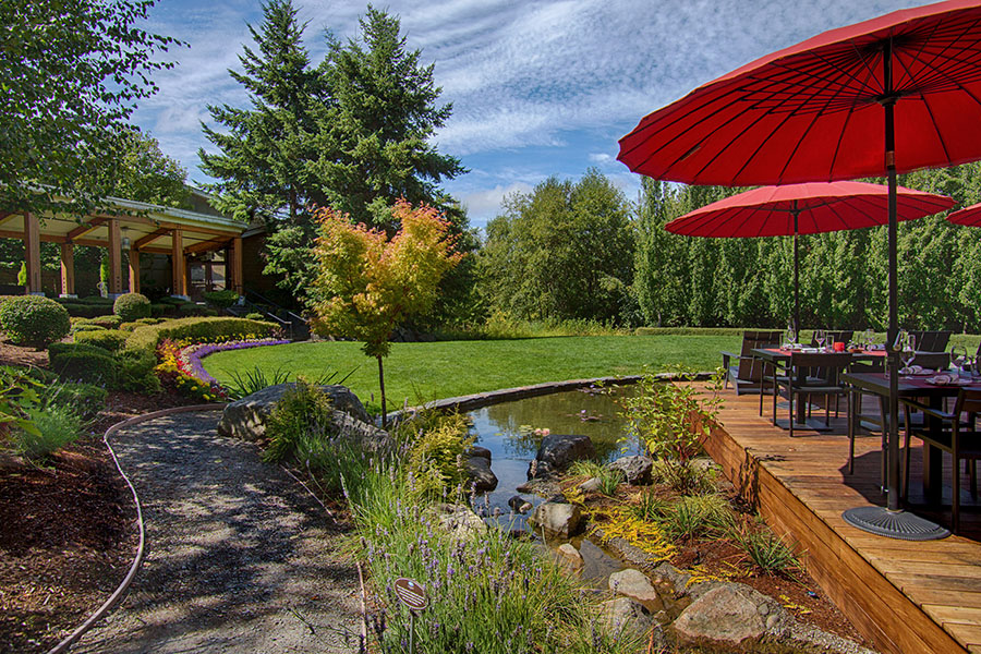 lawn and tables