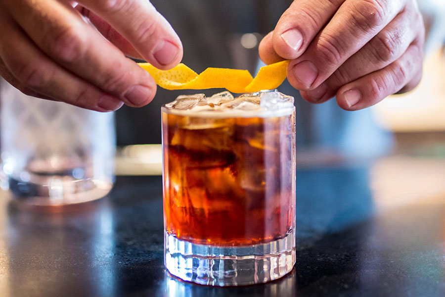 cocktail and orange twist