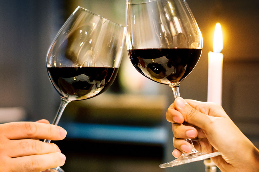 red wine glasses
